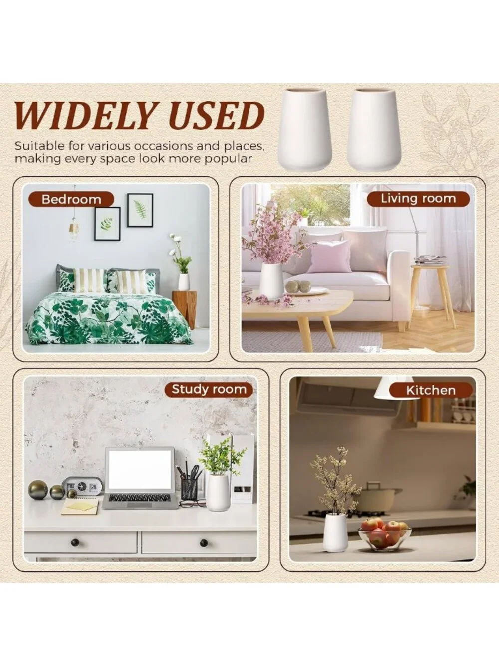 15 Pack White Ceramic Bud Vases - Boho Small Flower Vases for Home Decor